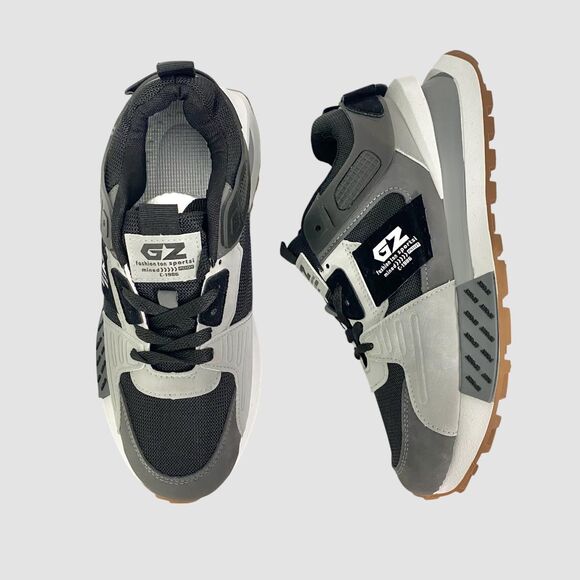 GZ Chunky Black Gray Thick Sole Chunky Skater Sneaker EU 43 / US 10 - Picture 1 of 7